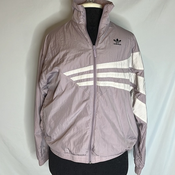 Adidas retro windbreaker jacket in lavender - Picture 6 of 9